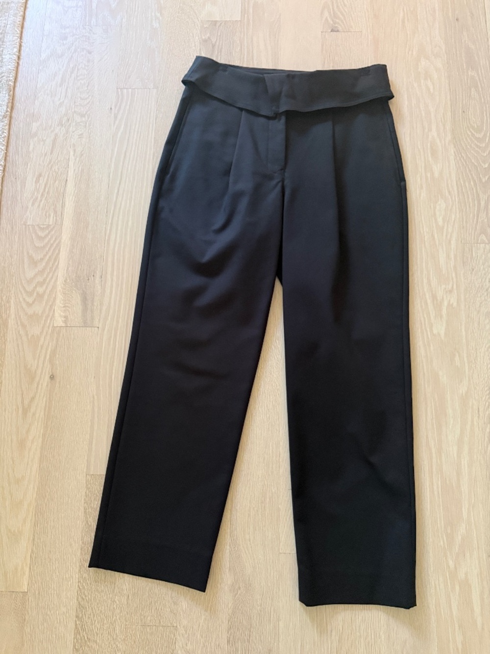 A.L.C Coby Fold over waist. cotton blend black pants Size 2